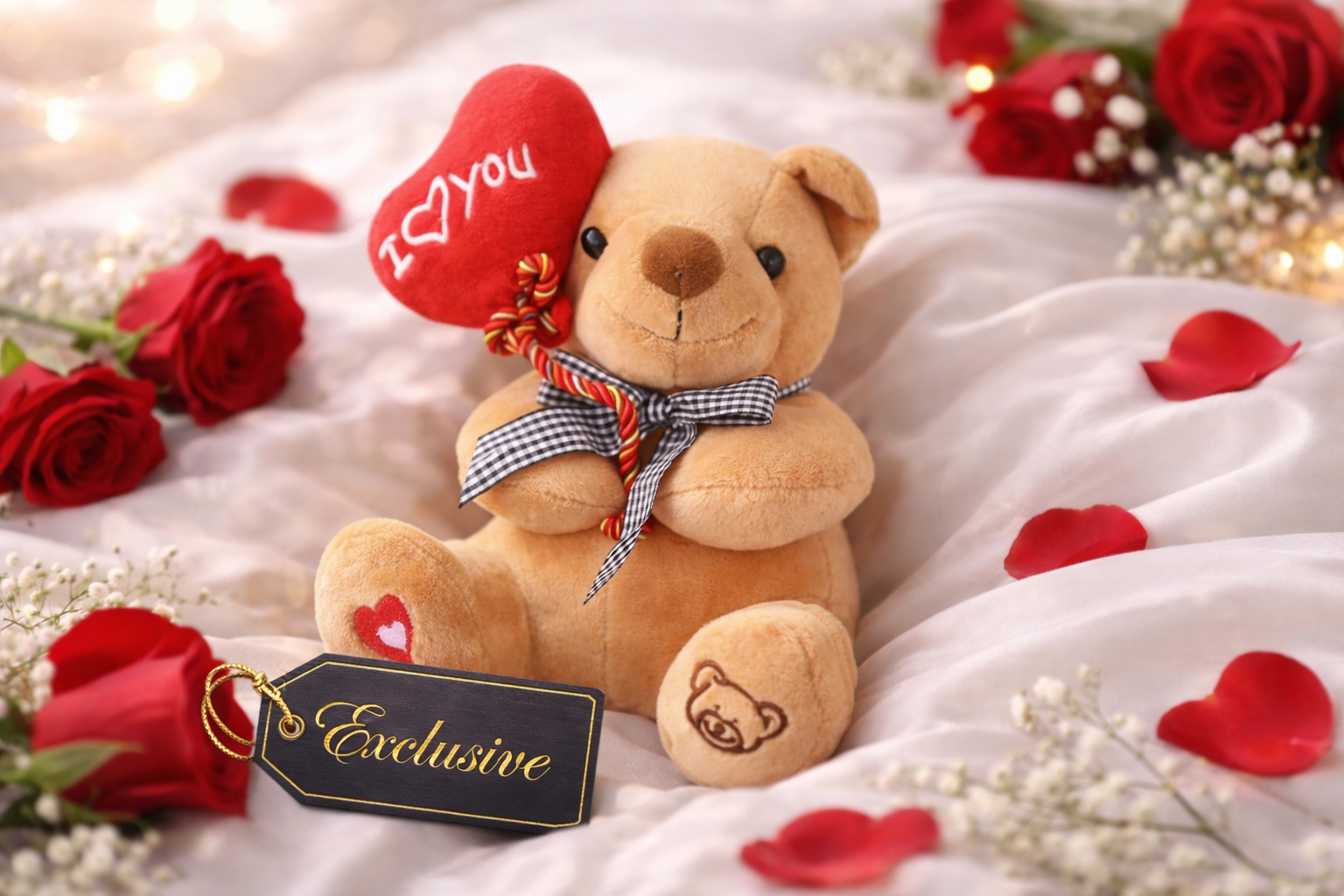 Valentine Teddy Bear for Girlfriend – Soft Plush with Rose